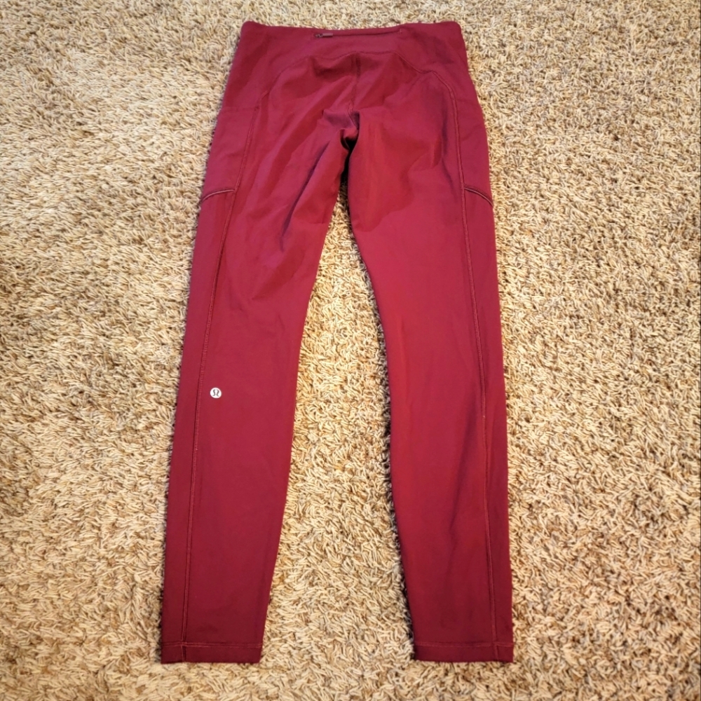 Lululemon Speed Up Tight 28" Full-On Luxtre Maroon Burgundy Red Size 8 leggings
